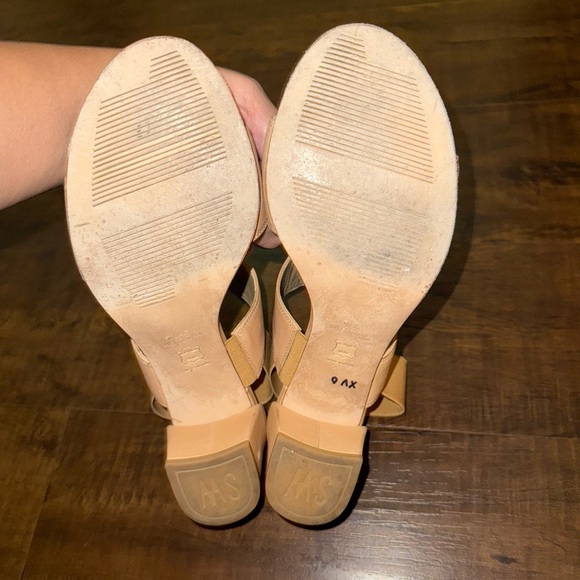 Stuart Weitzman Nude Block Heel Sandals - Picture 5 of 9